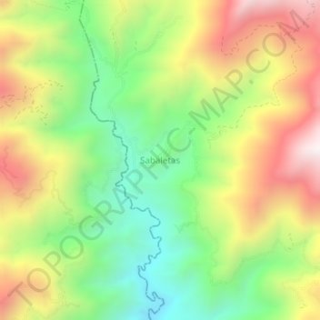 Sabaletas topographic map, elevation, terrain