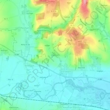 Oberham topographic map, elevation, terrain