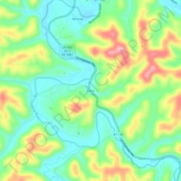 Edna topographic map, elevation, terrain