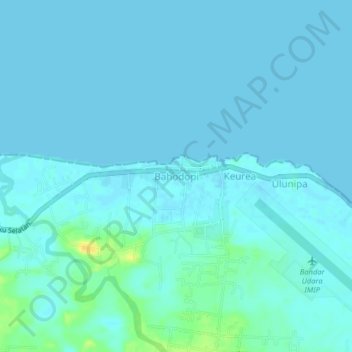 Bahodopi topographic map, elevation, terrain