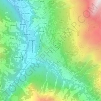 La Forclaz topographic map, elevation, terrain