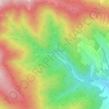 Turzovské kúpele topographic map, elevation, terrain