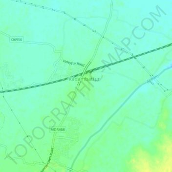 Kadambattur Topographic Map, Elevation, Terrain