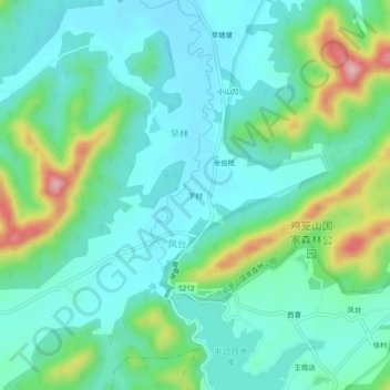 Xia topographic map, elevation, terrain