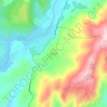 Serraggia topographic map, elevation, terrain