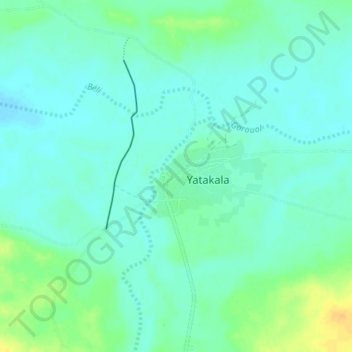 Yatakala topographic map, elevation, terrain