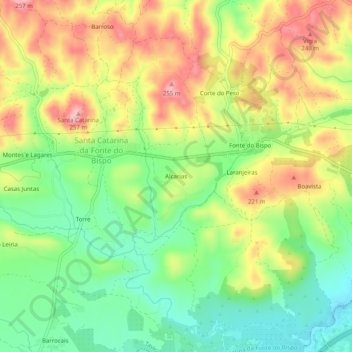 Alcarias topographic map, elevation, terrain