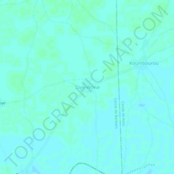 Toye-Woise topographic map, elevation, terrain