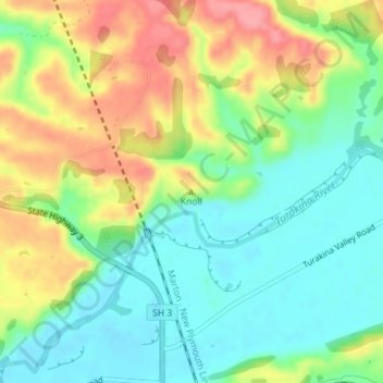 Knoll topographic map, elevation, terrain