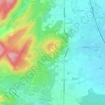 Saint-Hillaire topographic map, elevation, terrain
