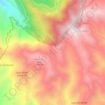 Puerto Oscuro topographic map, elevation, terrain