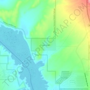 Crystal Beach topographic map, elevation, terrain