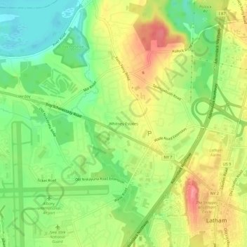 Whitney Estates topographic map, elevation, terrain