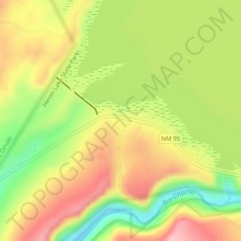 Heron Dike topographic map, elevation, terrain