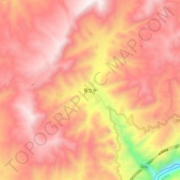普立乡 topographic map, elevation, terrain