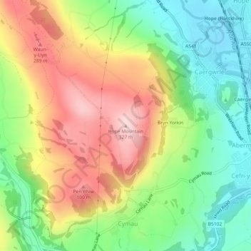 Hope Mountain topographic map, elevation, terrain