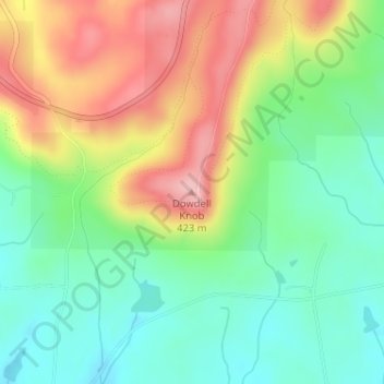 Dowdell Knob topographic map, elevation, terrain