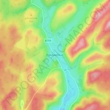 Eskdalemuir topographic map, elevation, terrain
