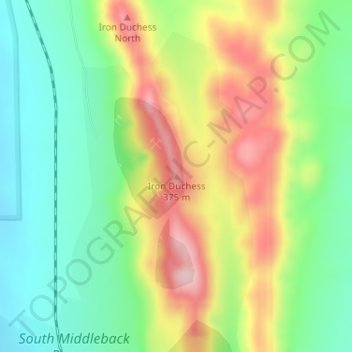 Iron Duchess topographic map, elevation, terrain