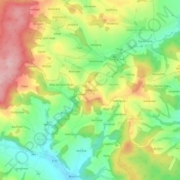 Zinsberg topographic map, elevation, terrain