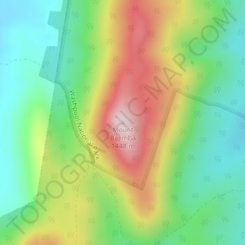 Mount Bajimba topographic map, elevation, terrain