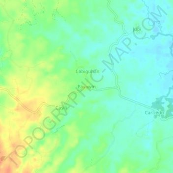 Payawin topographic map, elevation, terrain