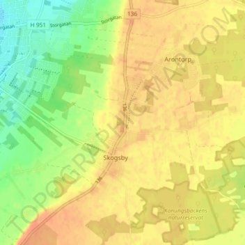 Torslunda topographic map, elevation, terrain