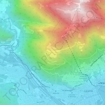 Brè sopra Locarno topographic map, elevation, terrain