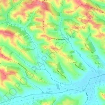 Duriou topographic map, elevation, terrain