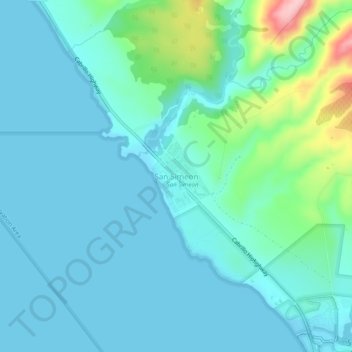 San Simeon topographic map, elevation, terrain