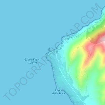 Punta Licosa topographic map, elevation, terrain