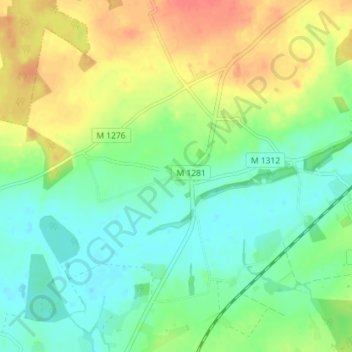 Bosarp topographic map, elevation, terrain