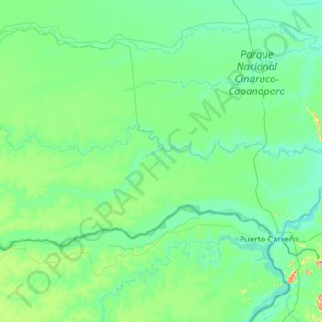 Distrito Pedro Camejo topographic map, elevation, terrain