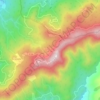 Coti-Chiavari topographic map, elevation, terrain