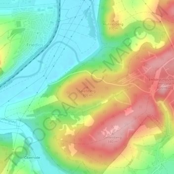Spießberg topographic map, elevation, terrain
