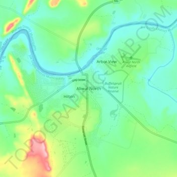 Aliwal North topographic map, elevation, terrain