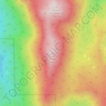 Galena Peak topographic map, elevation, terrain
