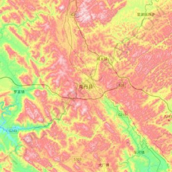 南丹县 topographic map, elevation, terrain