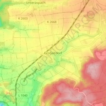 Großaltdorf topographic map, elevation, terrain