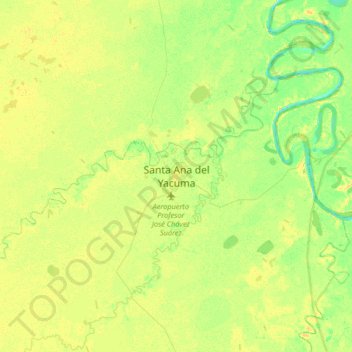 Santa Ana del Yacuma topographic map, elevation, terrain