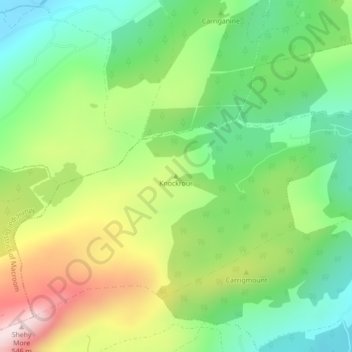 Knockrour topographic map, elevation, terrain
