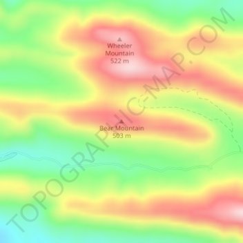 Bear Mountain topographic map, elevation, terrain