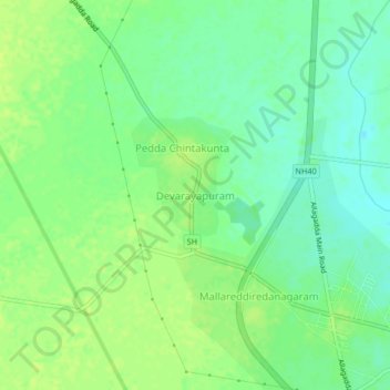 Devarayapuram topographic map, elevation, terrain
