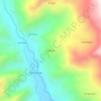 Cumbala topographic map, elevation, terrain