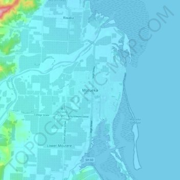 Motueka topographic map, elevation, terrain