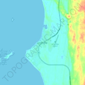 Jurien Bay topographic map, elevation, terrain