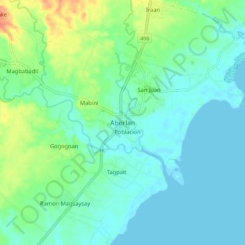 Aborlan topographic map, elevation, terrain