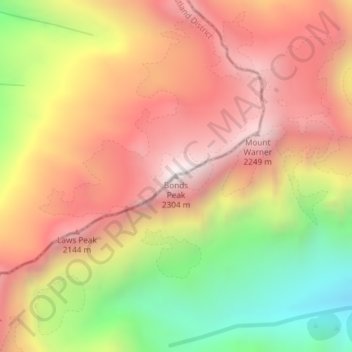 Bonds Peak topographic map, elevation, terrain