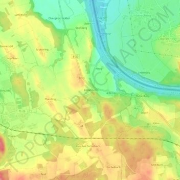 Kolomann topographic map, elevation, terrain