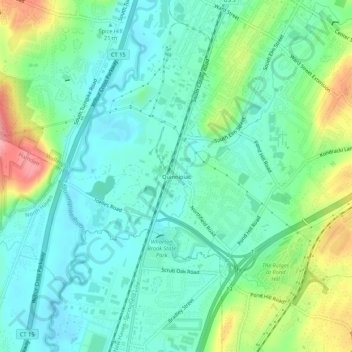 Quinnipiac topographic map, elevation, terrain